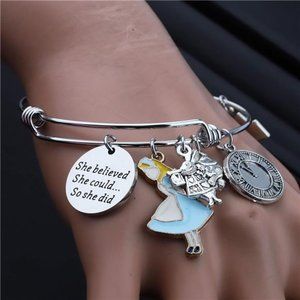 She Believe She Could inspirational quote TV Themed Charms Bracelet 2.56"